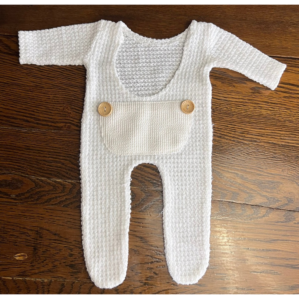 Newborn Baby Outfits White Infant Photography Crochet Knit Costume Bodysuit